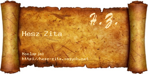 Hesz Zita névjegykártya